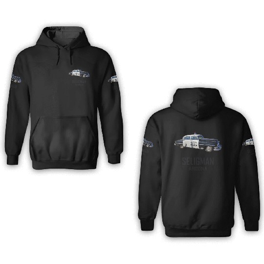 Old car city of Seligman in Arizonna, US Route 66 3D Hoodies