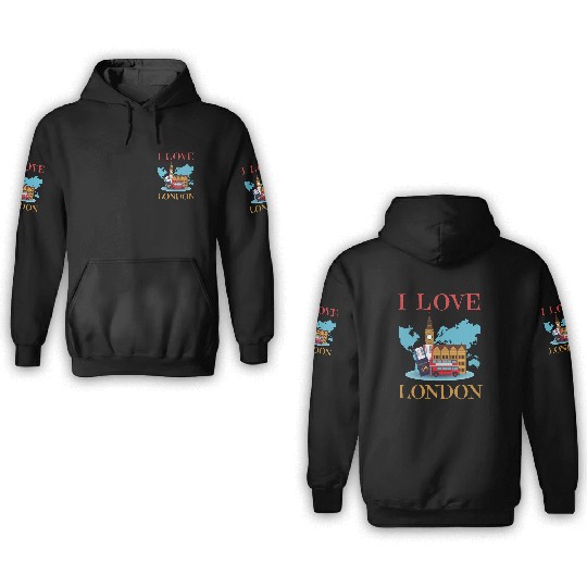I Love London UK Travel more adventure Exploring 3D Hoodies
