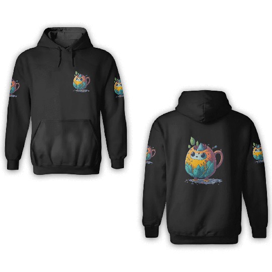 Colorful Tea Bot 3D Hoodies