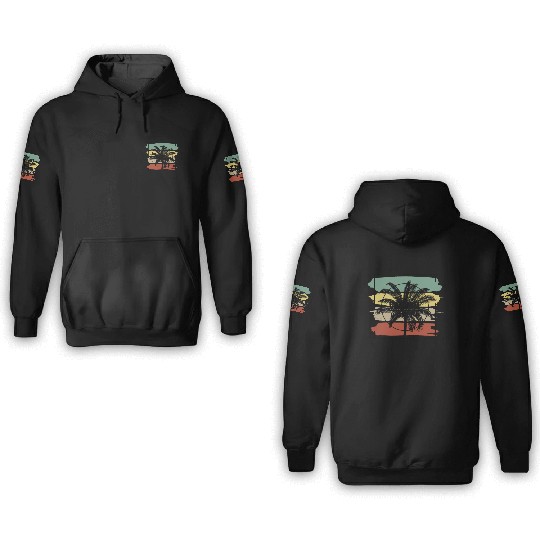 Cozumel Mexico Palm Tree Retro Artistic 3D Hoodies