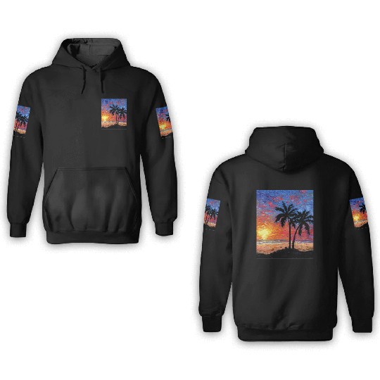 Paradise at Dusk nature 3D Hoodies