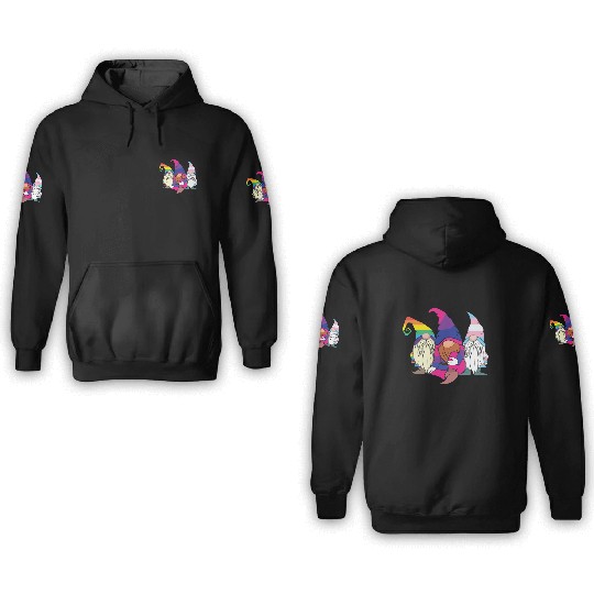 Gnomes Elf LGBTQ Rainbow LGBT Pride Month 3D Hoodies