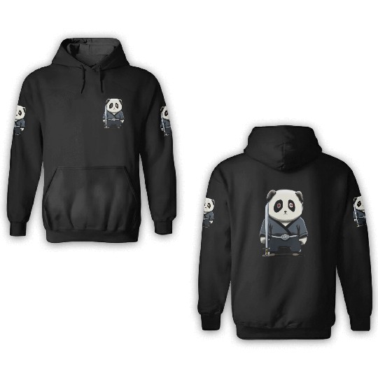 Samurai panda 3D Hoodies