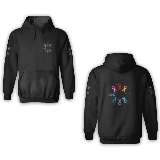 Cancer Sucks In All Colors Cancer Awareness Ribbon 3D Hoodies