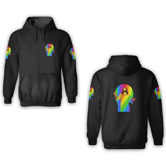 Rainbow Jesus: Embrace Love, Faith, and LGBTQ 3D Hoodies