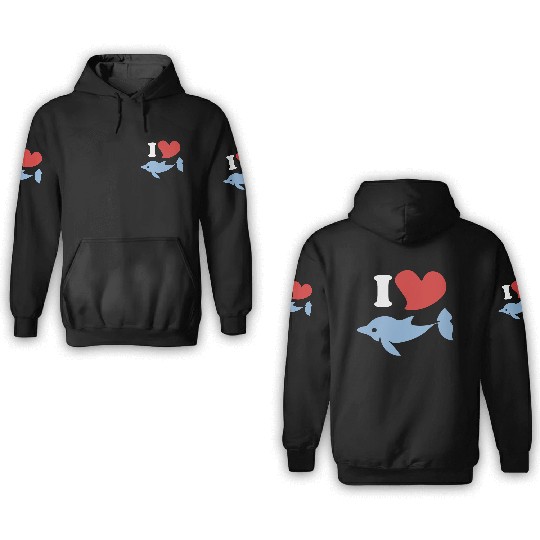 I love dolphins 1 3D Hoodies
