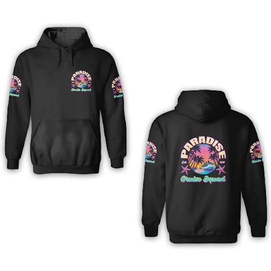 Paradise Cruise Squad: 80's Miami Cruise Ship 3D Hoodies