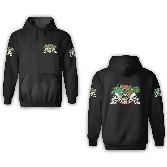Skull Plant of the blood moon night light 3D Hoodies