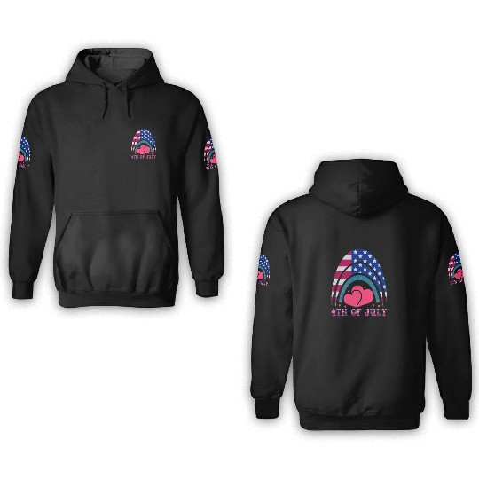 4th of July, Love America 3D Hoodies