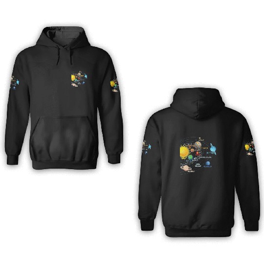 Solar System Planets Astronomy Space Science Girls 3D Hoodies