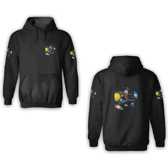Solar System Planets Astronomy Space Science Girls 3D Hoodies