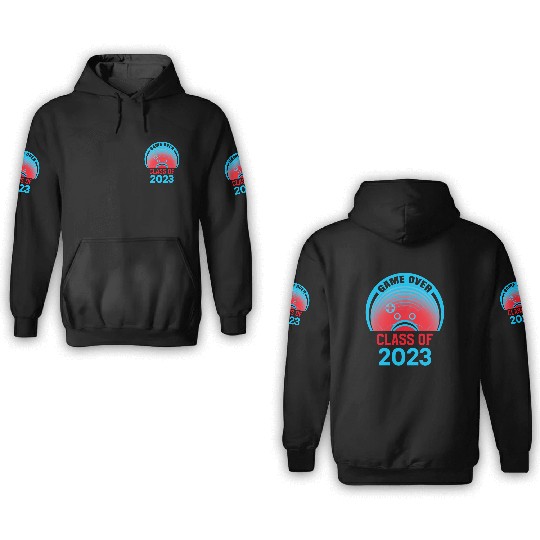 Game Over Class of 2023 Video Games Vintage 3D Hoodies