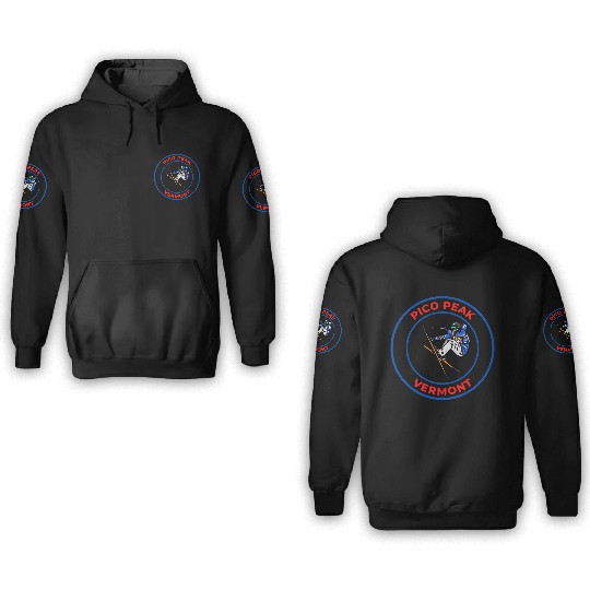 Retro Skiing in Pico Peak Vermont Holiday Souvenir 3D Hoodies
