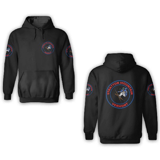 Retro Skiing Stratton Mountain Vermont Souvenir 3D Hoodies