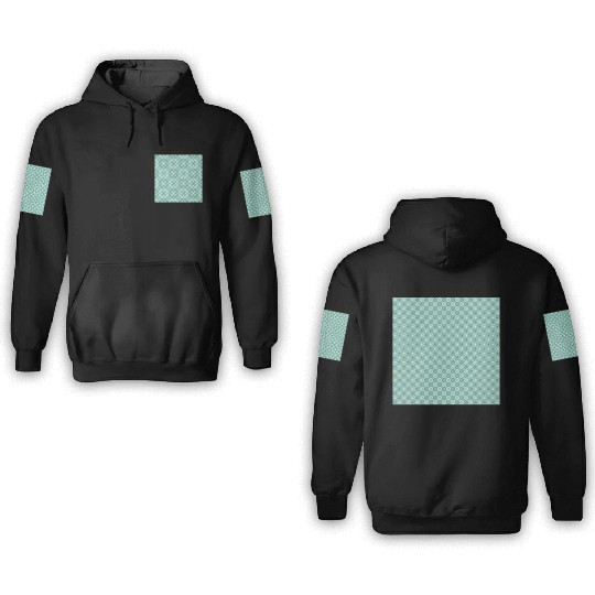 Teal Geometric Floral Retro Pattern 3D Hoodies