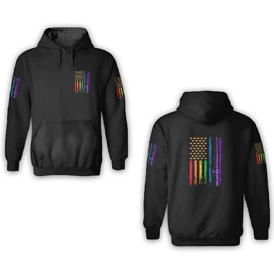 American Sports Rainbow Flag LGBT Pride Month 3D Hoodies