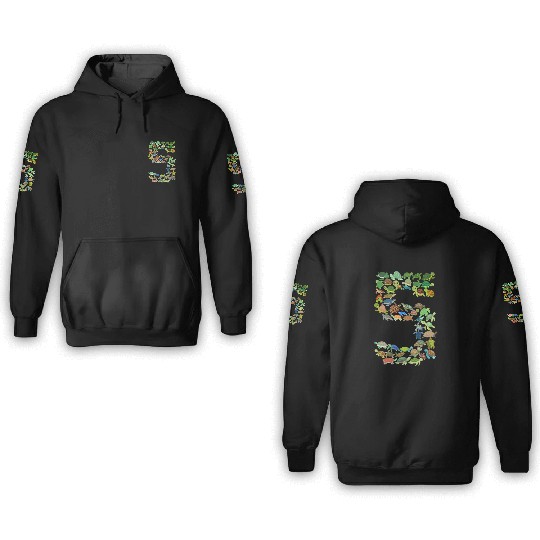 5th Birthday Sea Turtle Tortoise Theme 5 Year Old 3D Hoodies