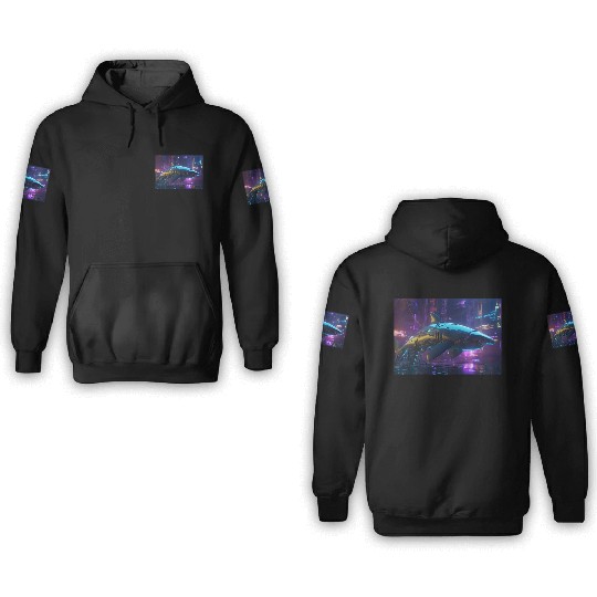 Cybernetic Ocean Warrior 3D Hoodies