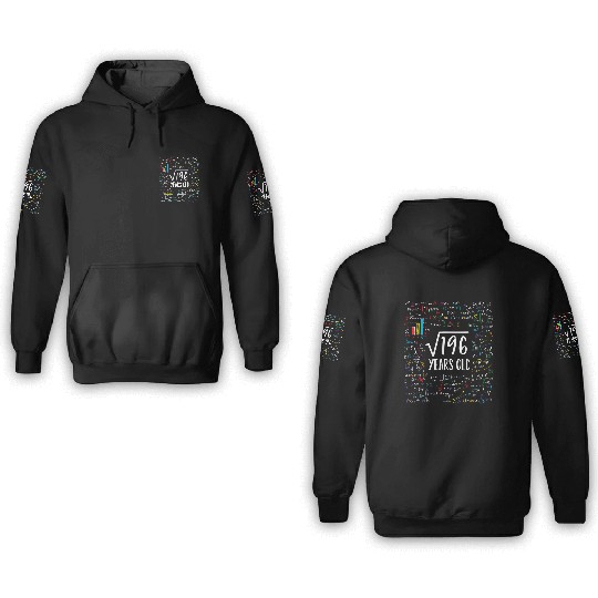 Square Root Of 196 14Th 14 Math Bday 3D Hoodies