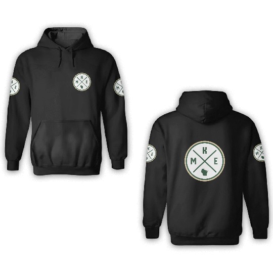 Milwaukee Circle Patch Green 3D Hoodies