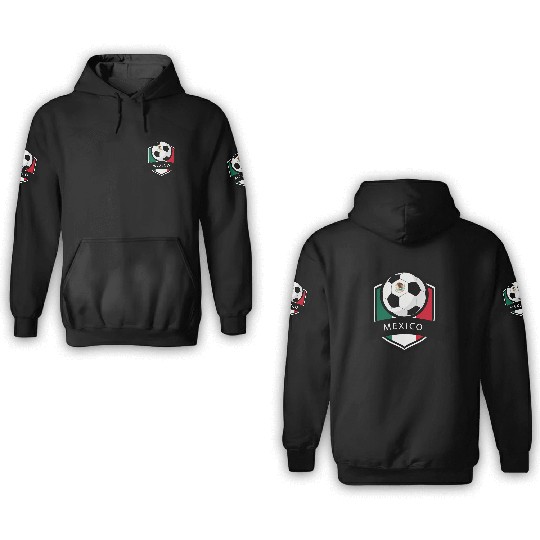 Mexico Soccer Ball Mexican Flag Football 3D Hoodies
