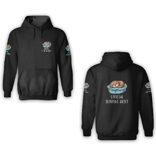 Official sleeping pajama 3D Hoodies sea otter