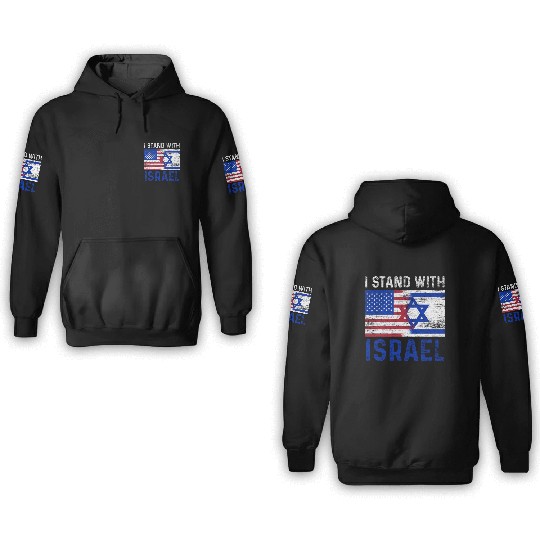 Us Flag I Stand With Israel 3D Hoodies