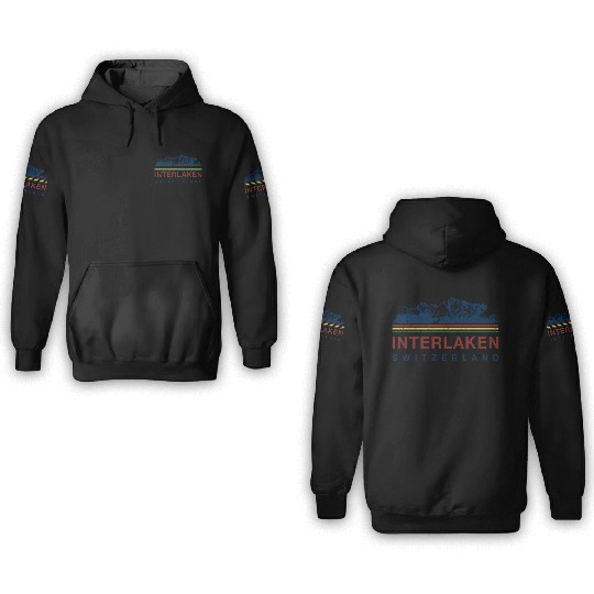 Switzerland Interlaken Swiss Mountain Climbing 3D Hoodies