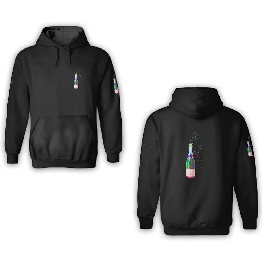 Champagne Bottle Sparks 3D Hoodies