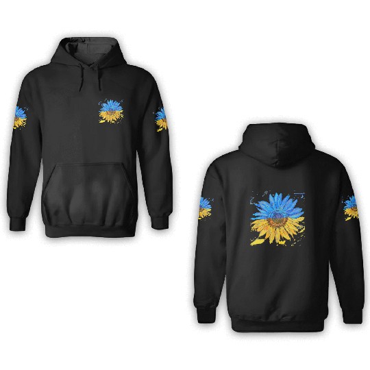 Ukraine Flag Sunflower Ukrainian Support 3D Hoodies