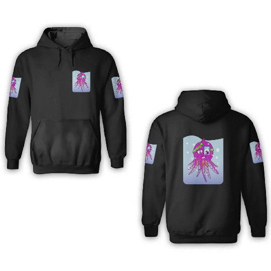 Cute pink octopus 3D Hoodies
