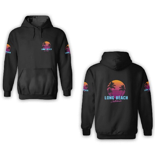 Long Beach California 3D Hoodies
