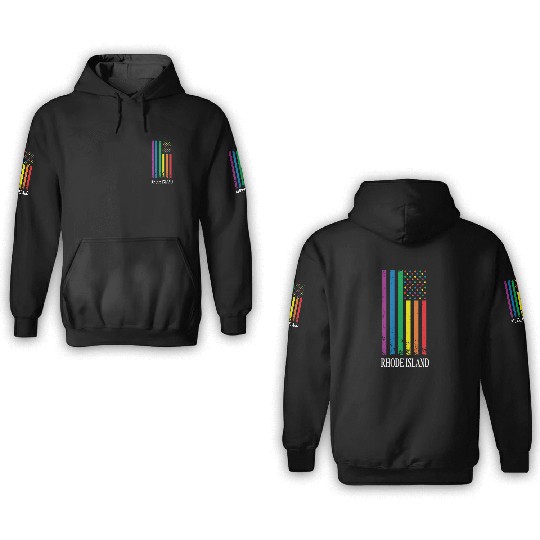 Rhode Island Pride Month Pride Flag LGBT Community 3D Hoodies