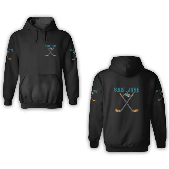 San Jose Sports Team Est 1991 Novelty Athletic 3D Hoodies