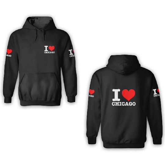 Chicago - I Heart Chicago - I Love Chicago 3D Hoodies