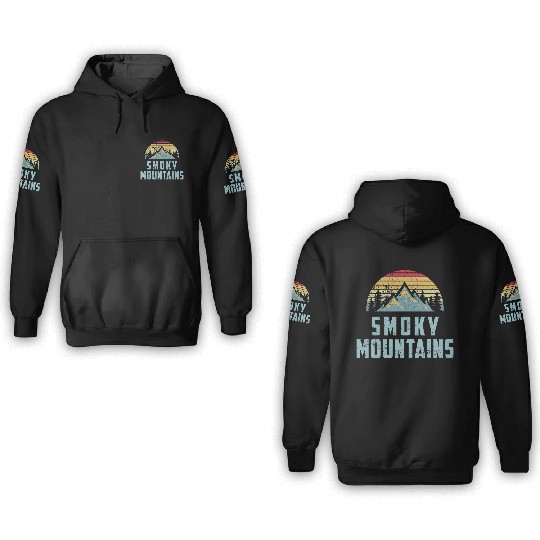 Retro Great Smoky Mountains National Park 3D Hoodies