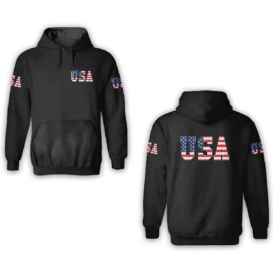 Usa Patriotic American Flag Red White Blue 3D Hoodies