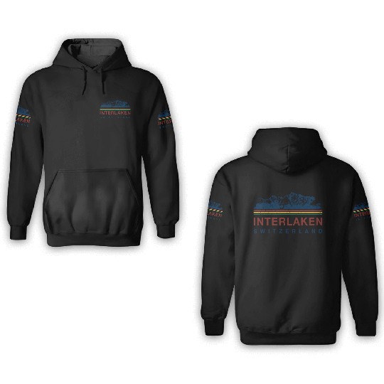 Switzerland Interlaken Swiss Mountain Climbing 3D Hoodies