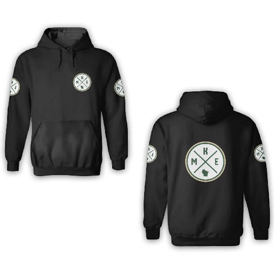 Milwaukee Circle Patch Green 3D Hoodies