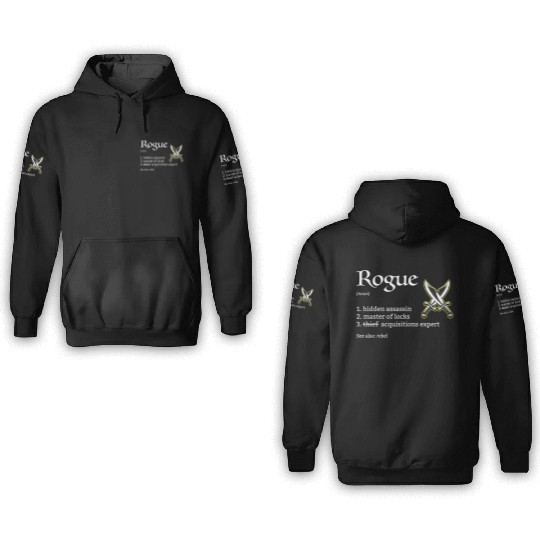 Rogue Class Definition Dungeons And Rpg Dragons 3D Hoodies
