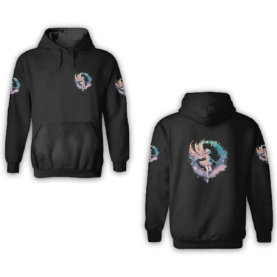 Watercolor Fairy Painting Fairycore Pastel Goth Bu 3D Hoodies