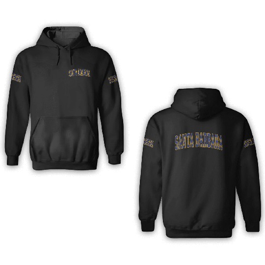 Santa Barbara California Ca Athletic Sports 3D Hoodies