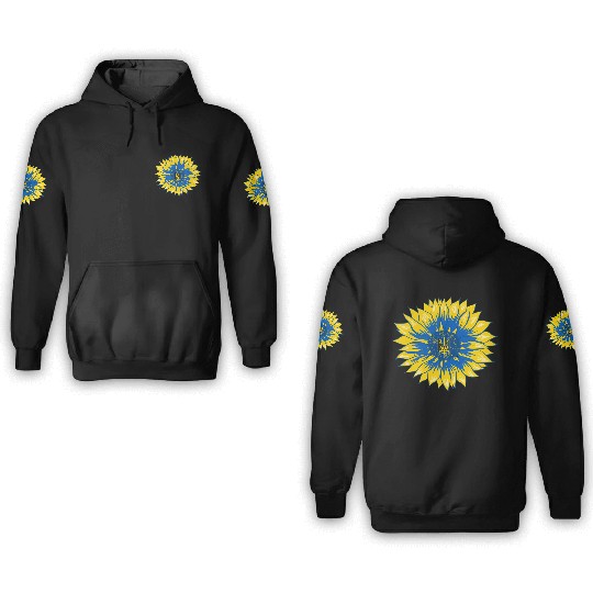 Ukraine Sunflower Floral Ukrainian Flag 3D Hoodies