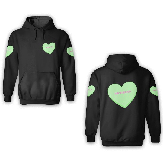 unhinged conversation heart 3D Hoodies
