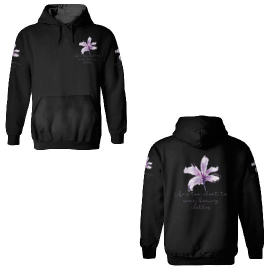 Purple Lily Flower surprise with quote 3D Hoodies