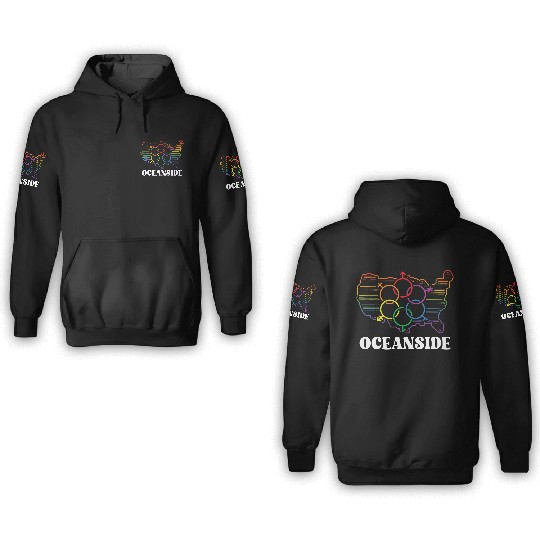 Oceanside Pride Month Pride Flag LGBT Community LG 3D Hoodies