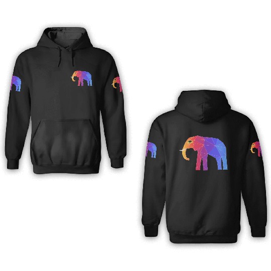 Colorful Abstract Elephant 3D Hoodies