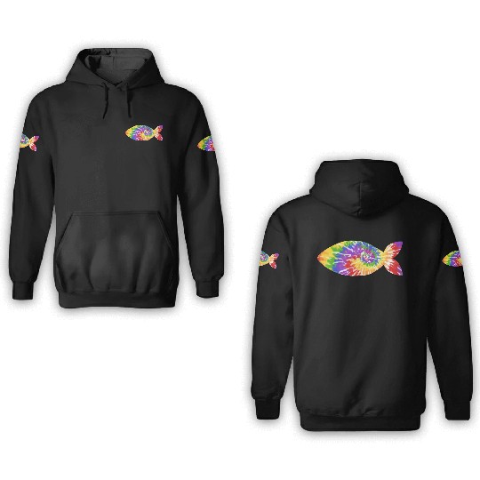 Fish tie dye 3D Hoodies