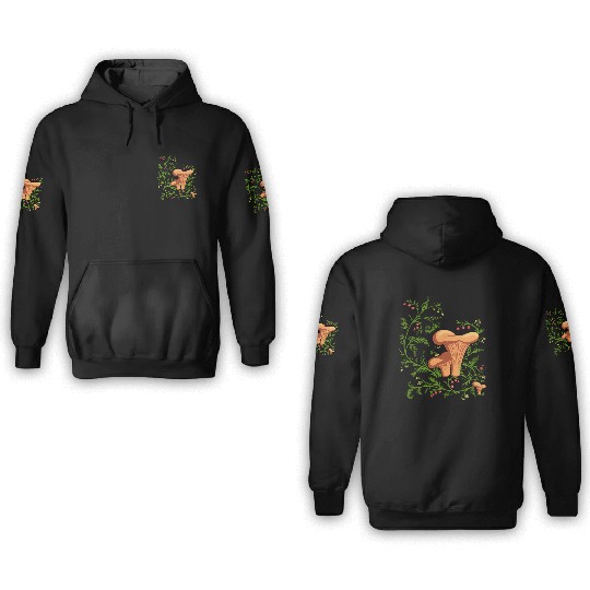 Forest Mushrooms Floral Fungi Ukrainian Vyshyvanka 3D Hoodies