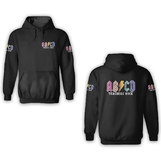 Teacher Abcd Roc Colorful Leopard in 3D Hoodies